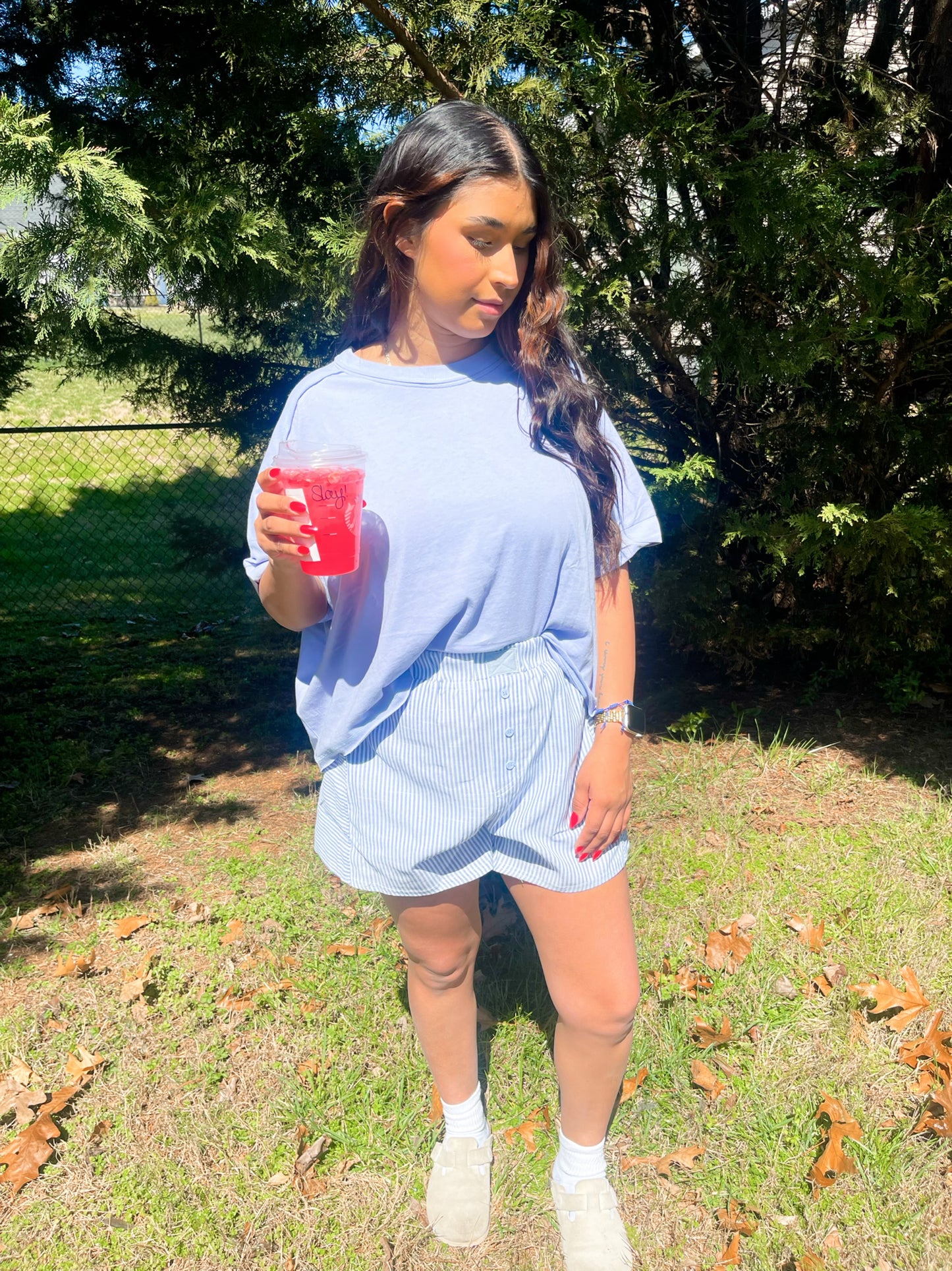 Sky blue oversized boyfriend tee ☻