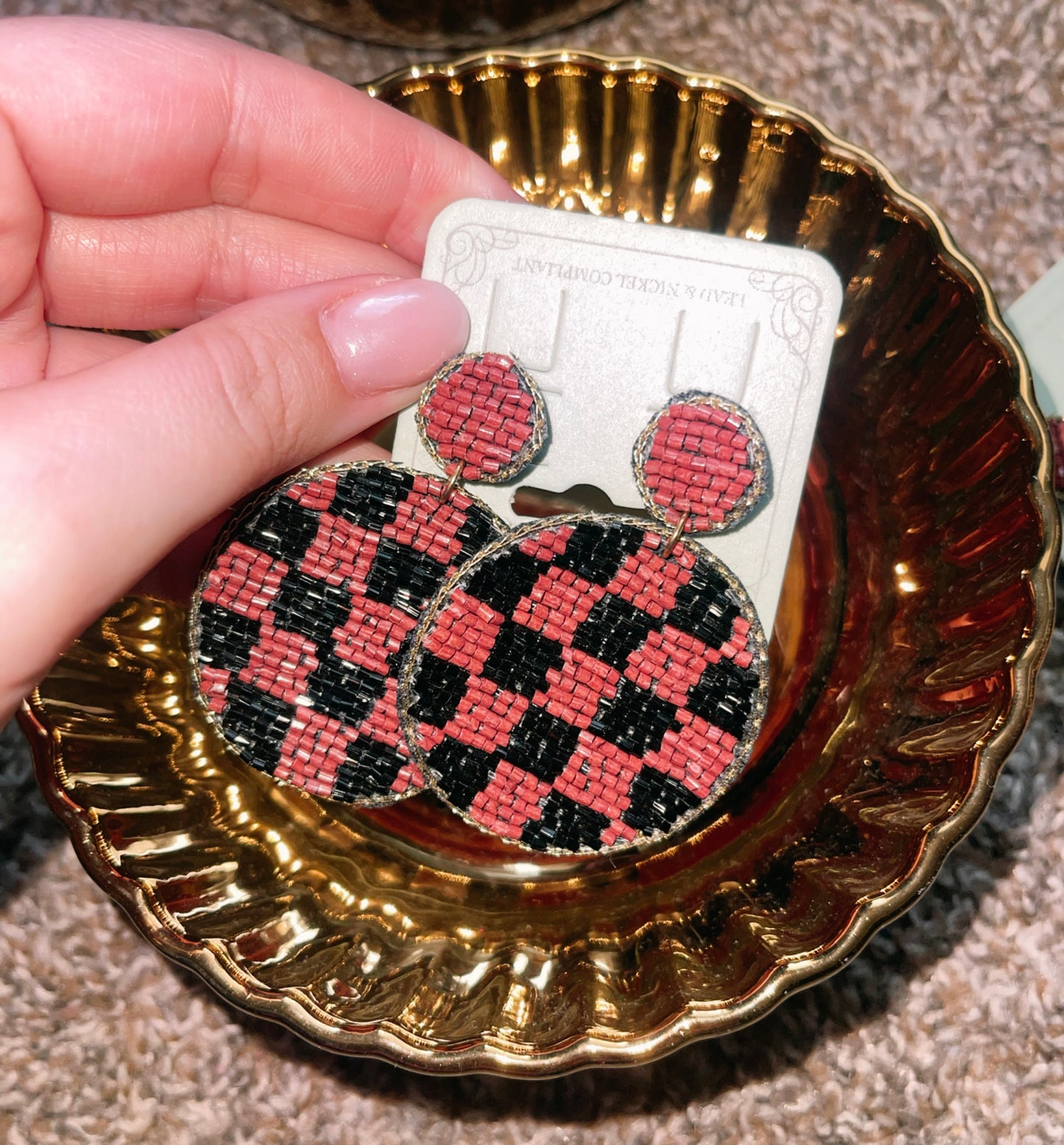 Checker earrings ☻