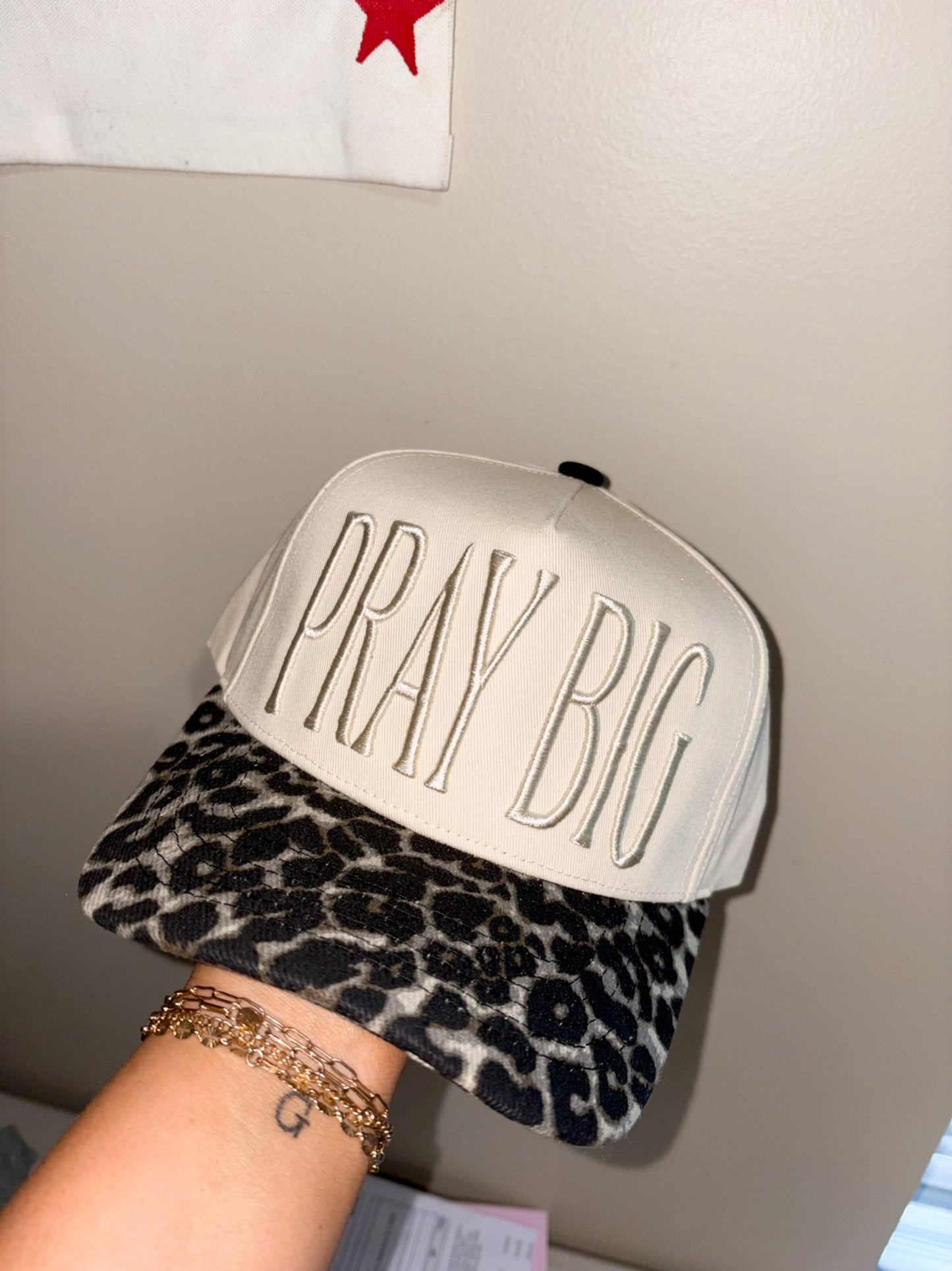 Pray big embroidered hat