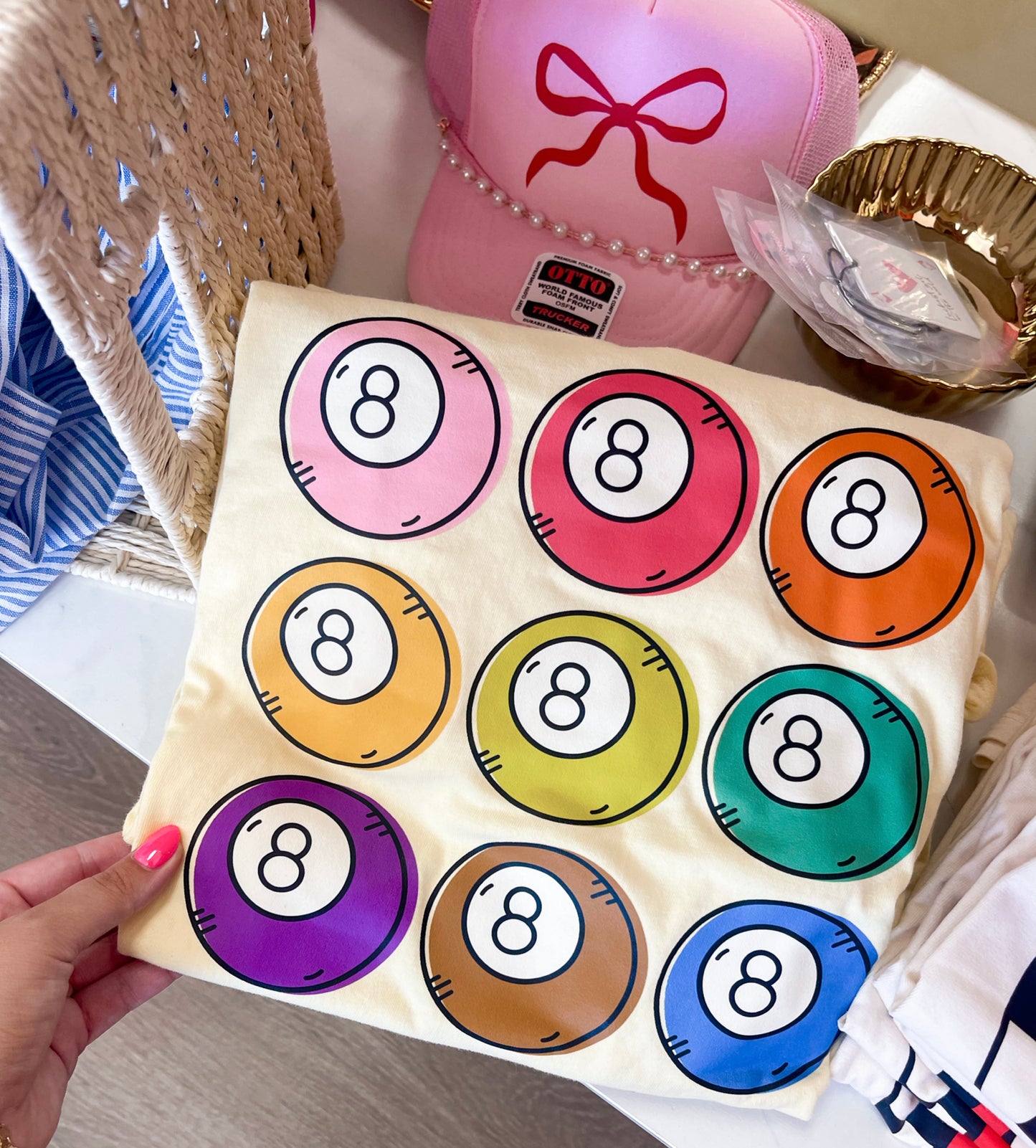 Colorful eight ball graphic tee {comfort colors} ☻