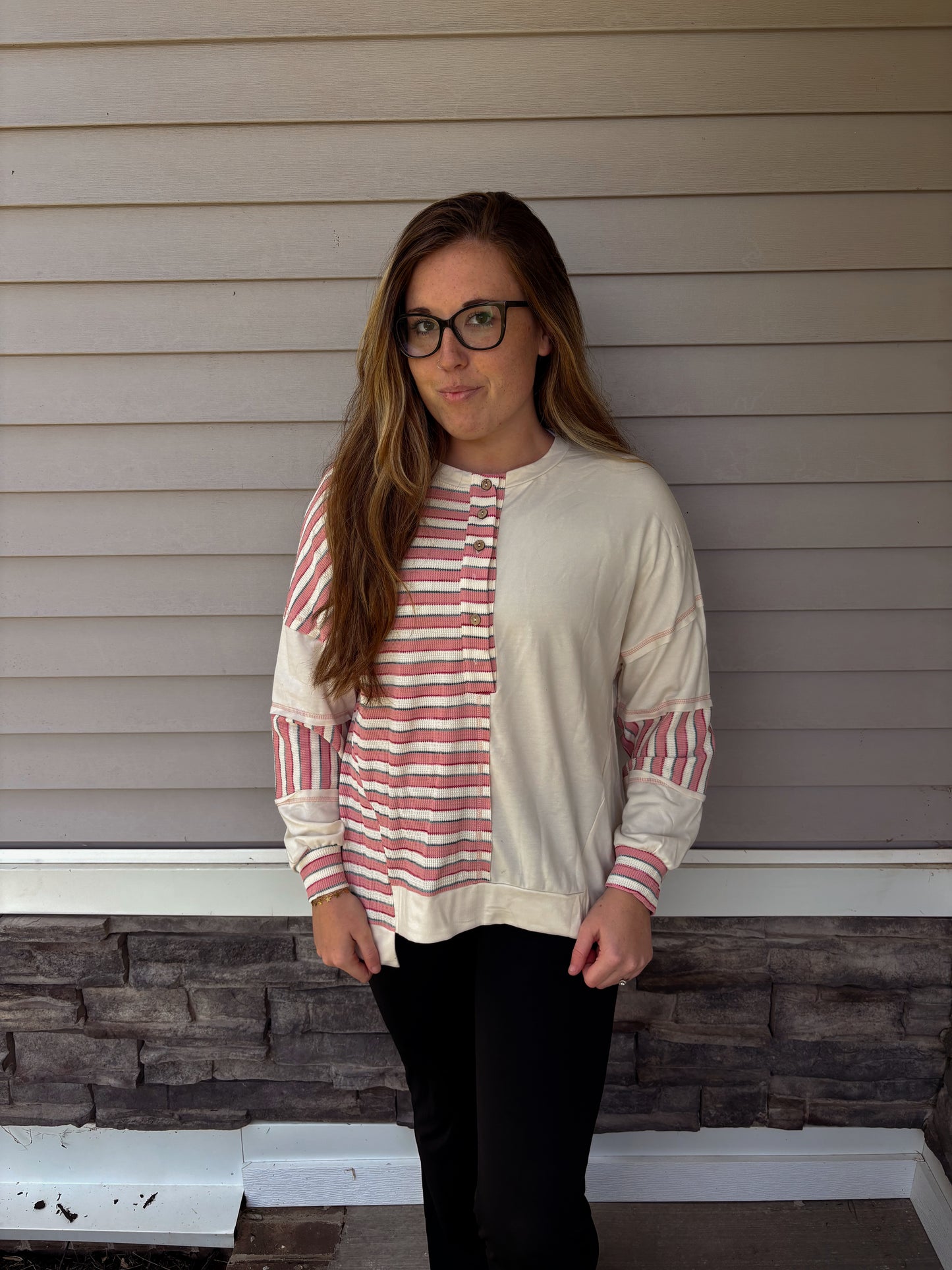 Half split light pink pullover ☻