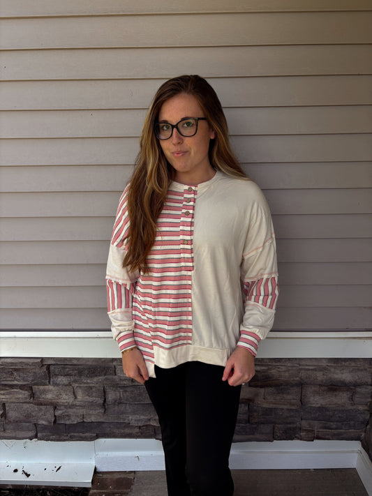 Half split light pink pullover ☻