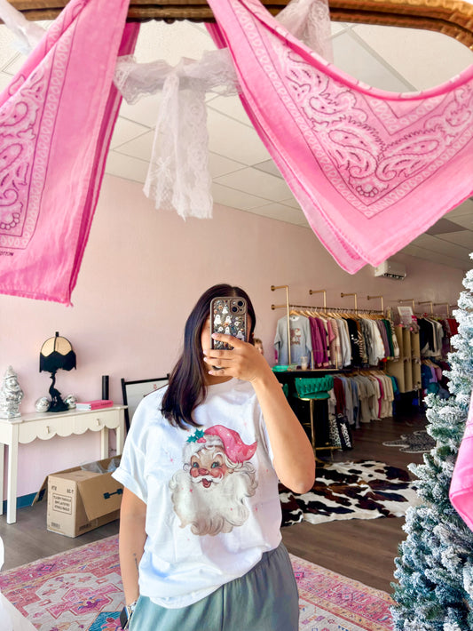 Pink Santa graphic tee ☻