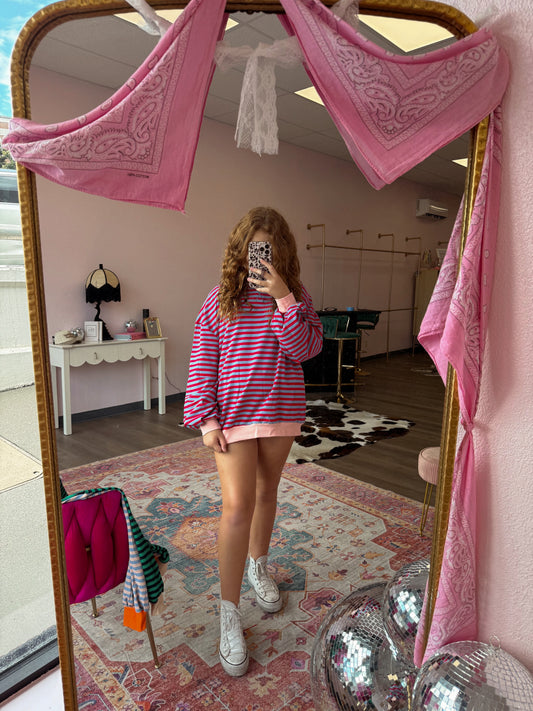 Light pink/ red stripe pullover ☻