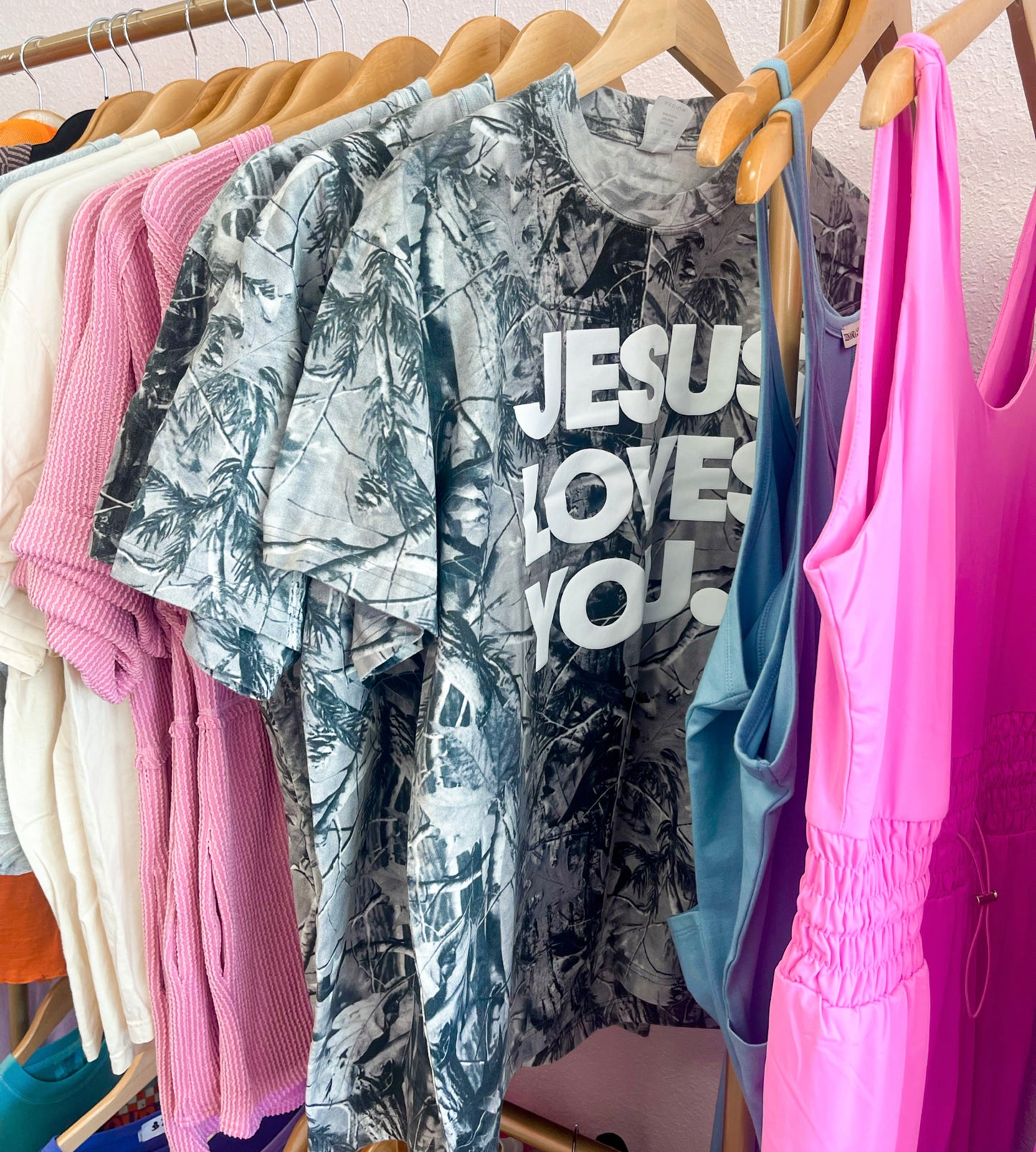 Jesus loves you grey camo tee ☻