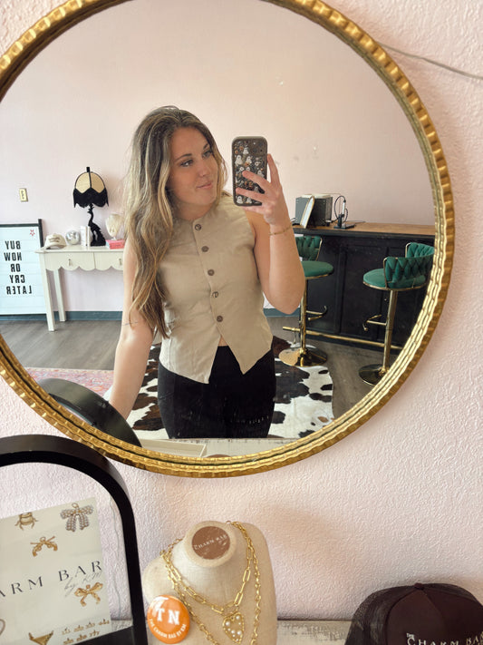 Mocha button vest ☻