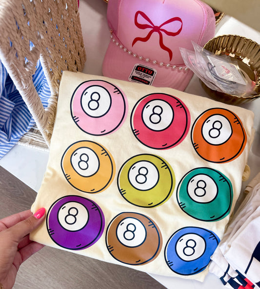 Colorful eight ball graphic tee {comfort colors} ☻