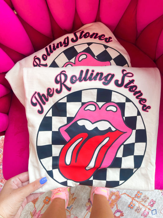 Checkered tongue graphic tee {comfort colors} ☻
