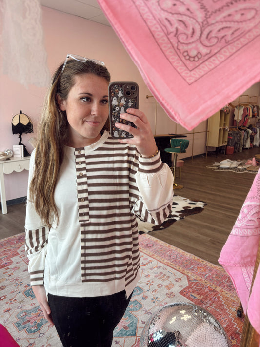 Half split khaki pullover ☻