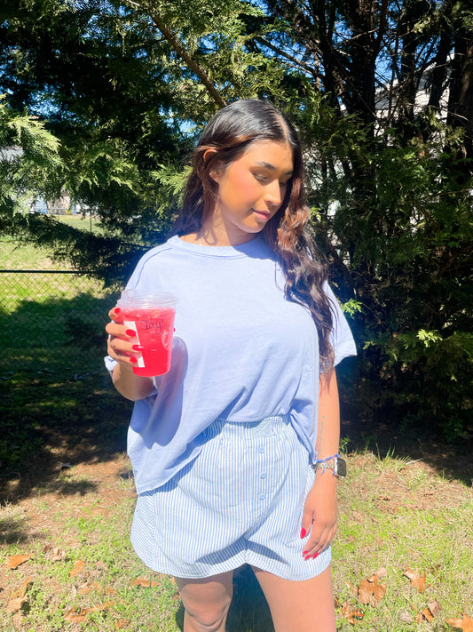 Sky blue oversized boyfriend tee ☻