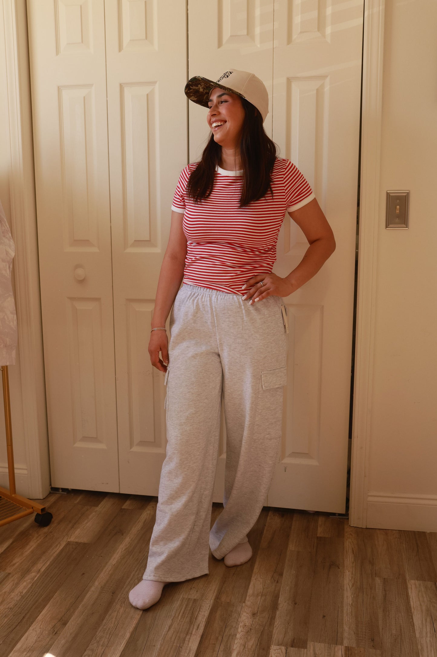 Grey straight leg sweatpants