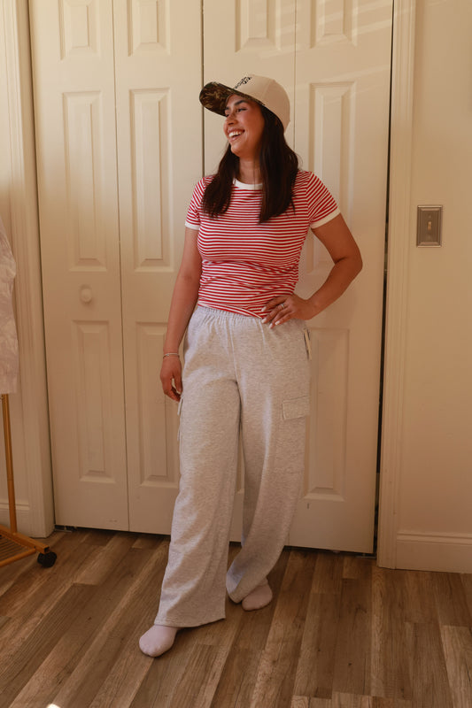 Grey straight leg sweatpants