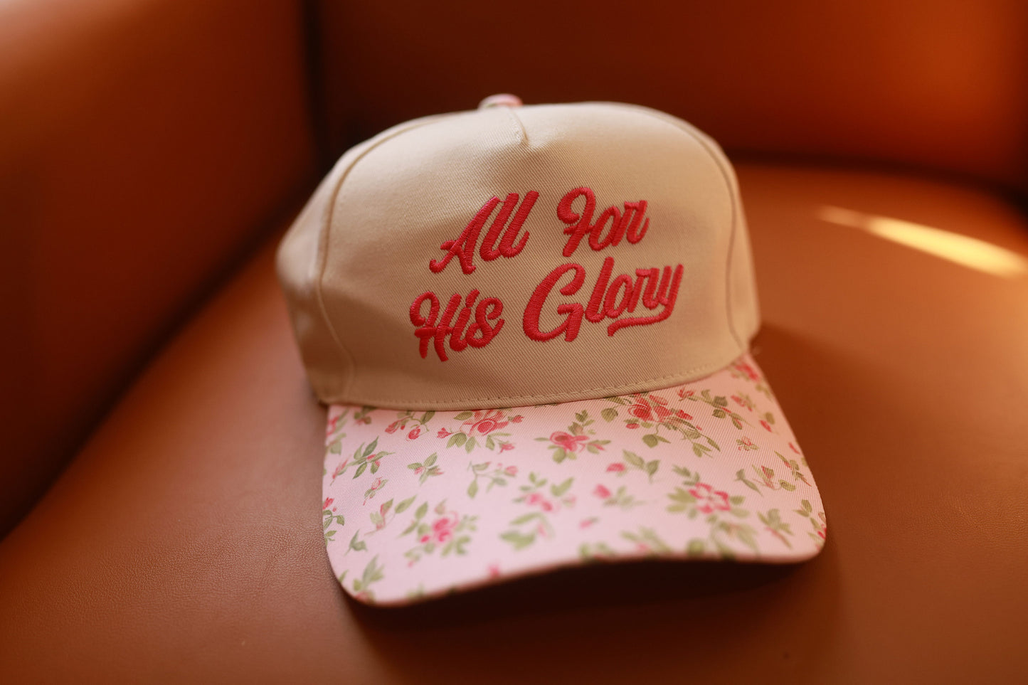 All for his glory floral hat