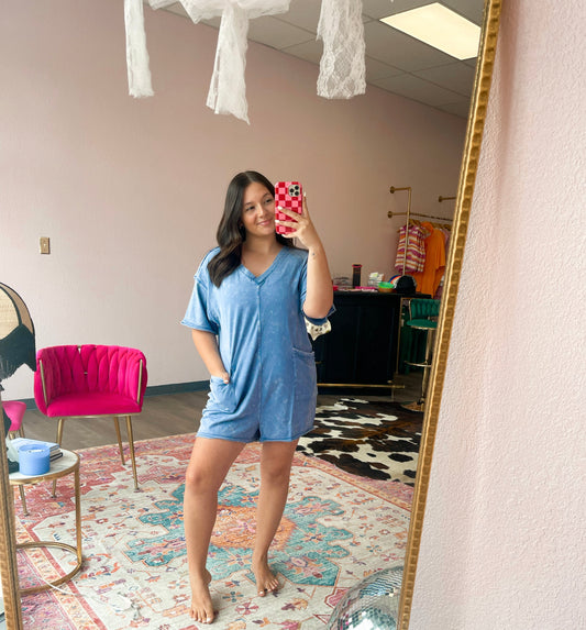 Denim blue oversized romper ☻